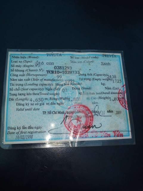 Toyota Previa 1991 - Bán Toyota Previa sản xuất năm 1991, nhập khẩu nguyên chiếc