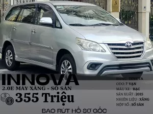 Toyota Innova 2.0E 2015 - Cần bán Toyota Innova 2.0E năm 2015, màu bạc, giá chỉ 355 triệu