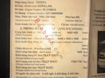Toyota Corolla Altis 1999 - Cần bán lại xe Toyota Corolla altis 1999, màu trắng, nhập khẩu