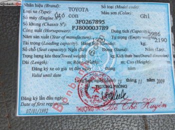 Toyota Land Cruiser 1990 - Bán xe Toyota Land Cruiser năm 1990, nhập khẩu nguyên chiếc chính chủ